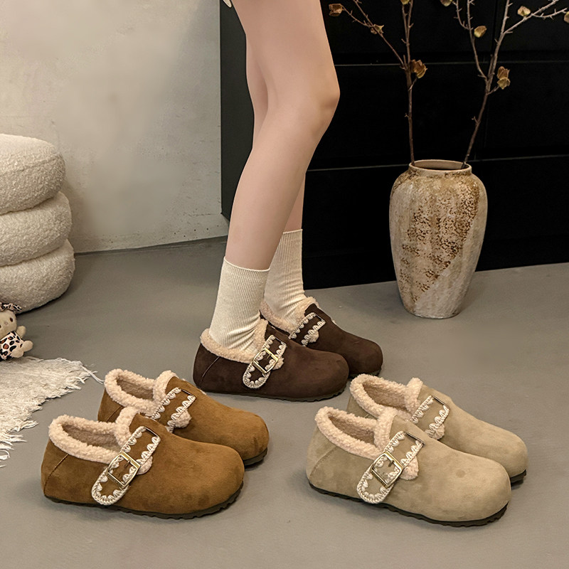 毛毛鞋厚底内增高加绒全包勃肯鞋女2025冬季新款豆豆棉鞋子雪地靴,女鞋,时尚雪地靴,淘宝优惠券,粉丝福利购,淘宝优惠卷