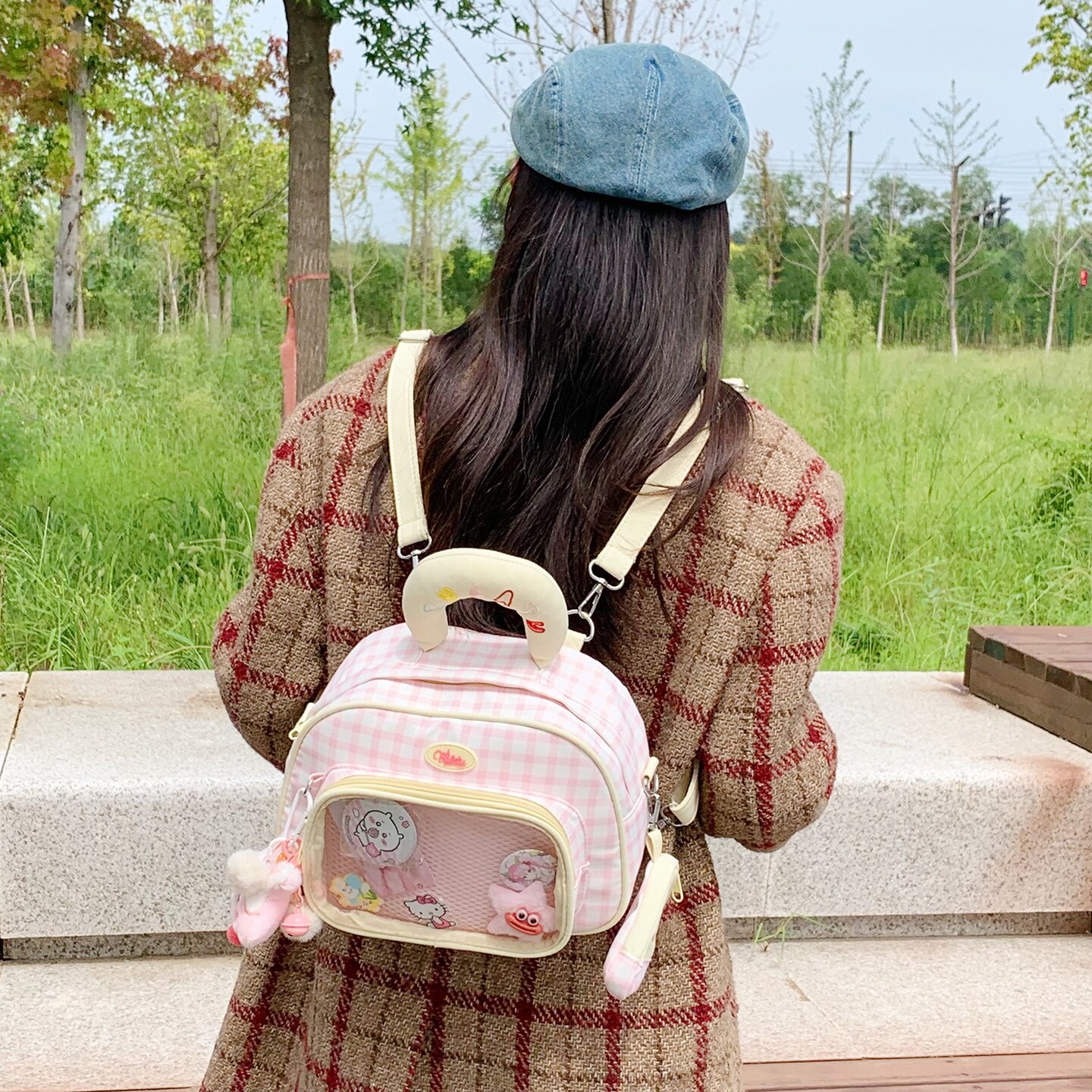 学院萌系少女痛包韩系百搭小清新学生手提斜挎包可爱出游双肩背包