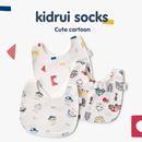 喜得瑞婴儿围嘴春秋三层U型宝宝纯棉防水防吐奶口水巾可调节围兜