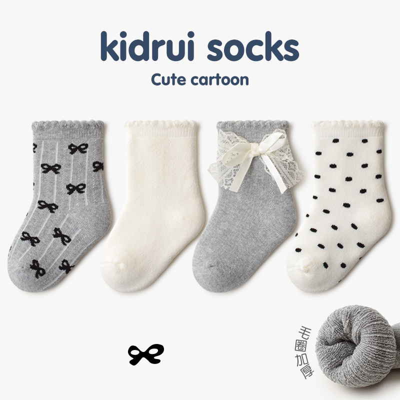 婴儿袜子冬季加厚毛圈