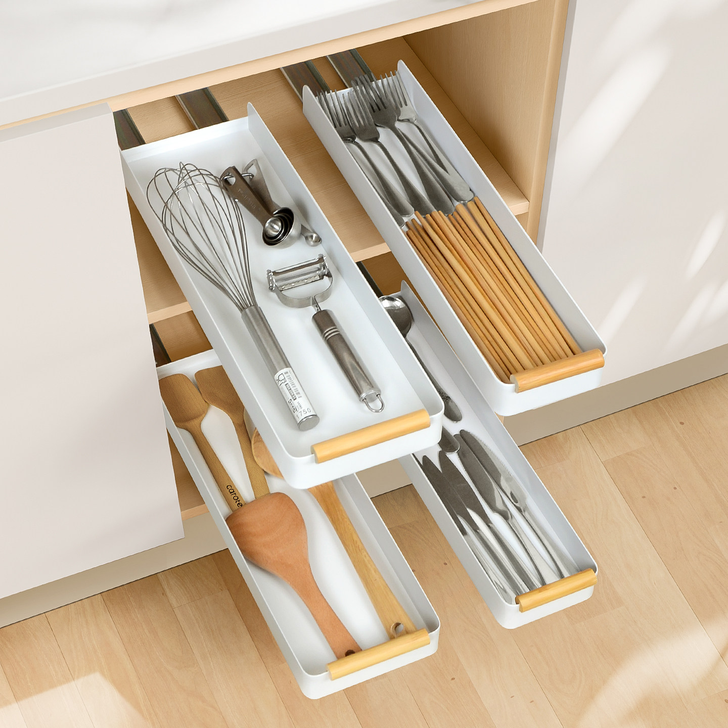 厨房铲子勺子刀筷子置物架抽屉式厨具刀叉拉篮橱柜窄缝锅铲放置器,厨房/烹饪用具,碗架,淘宝优惠券,粉丝福利购,淘宝优惠卷