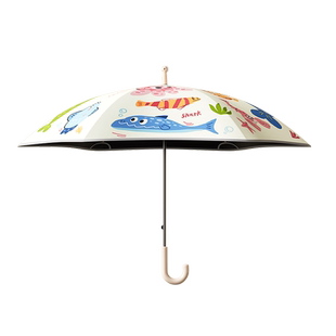 儿童雨伞圆角滚轮大号男小学生上学专用伞加大加固加厚女孩童双层