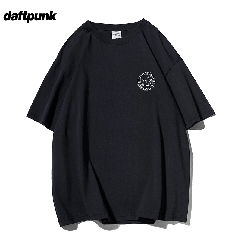 350g重磅复古英文圈圈短袖T恤