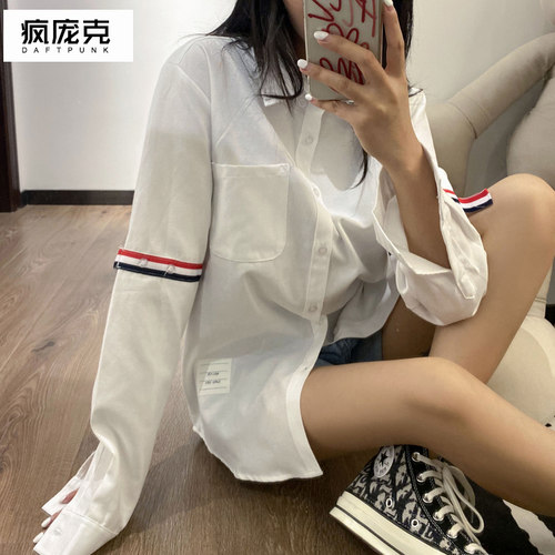 dk条纹潮牌男女学生外套情侣装