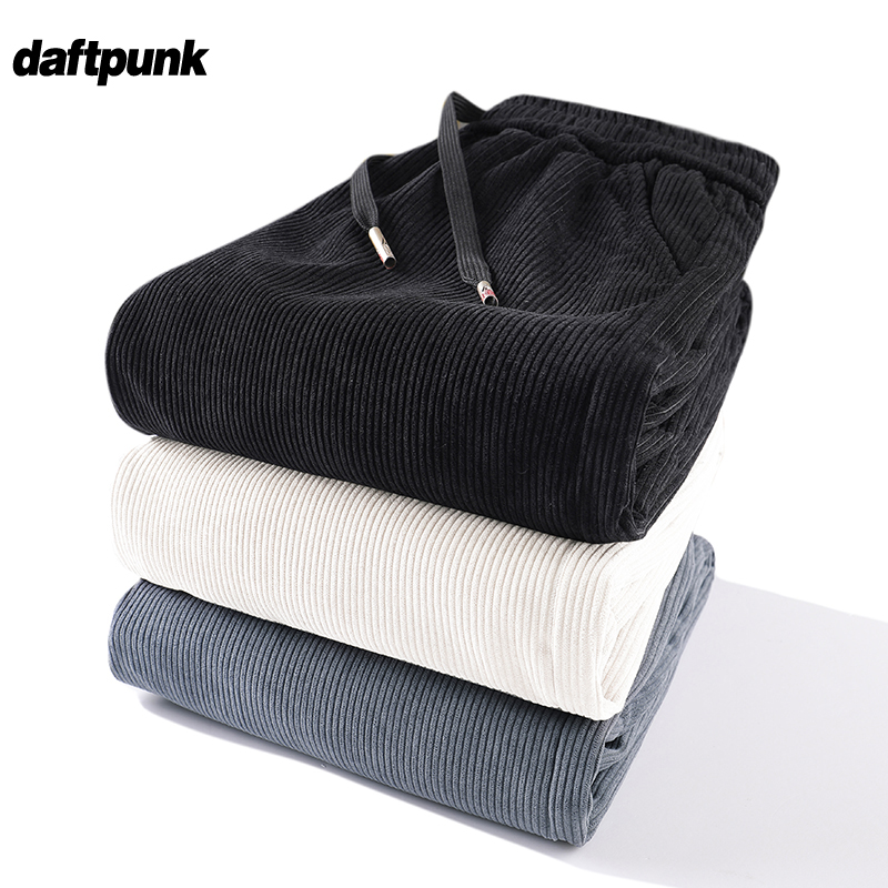 春季灯芯绒裤子宽松休闲工装束脚