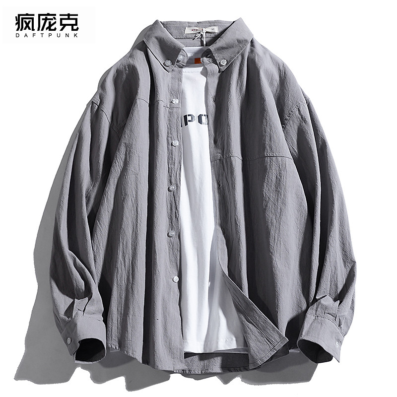 纯色港风ins春季韩版潮流衬衫