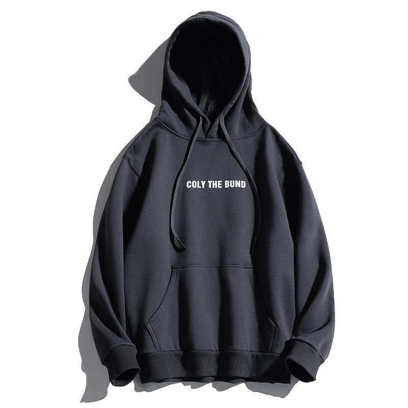 400g重磅纯色加绒连帽卫衣男女秋冬潮牌宽松百搭情侣外套帽衫上衣