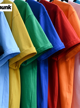 240g重磅短袖T恤男潮牌纯棉夏季宽松ins潮流男女纯色冰丝冰感半袖