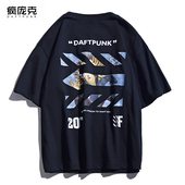 男港风t恤ins潮牌bf风学生半袖 夏季 短袖 衣服纯棉宽松嘻哈男女T恤
