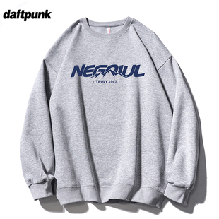 长袖 灰色重磅卫衣男士 宽松冬装 2025新款 t恤男圆领衣服外套 春秋季