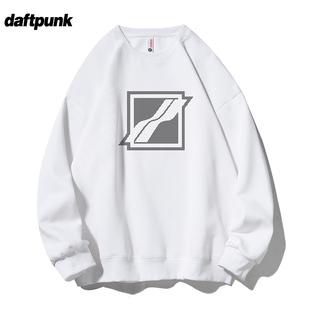 韩国潮牌well中性风方块卫衣男女高街百搭2025春秋款 情侣上衣ins