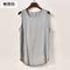 纯灰高街潮流韩版 健身运动坎肩背心 纯棉圆弧大下摆加长男女情侣款