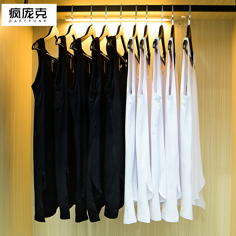 ins潮宽松高街纯色中长款打底衫
