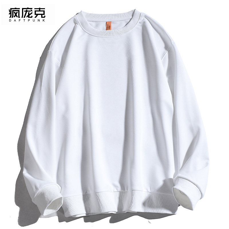 圆领纯色卫衣男女长袖t恤ins