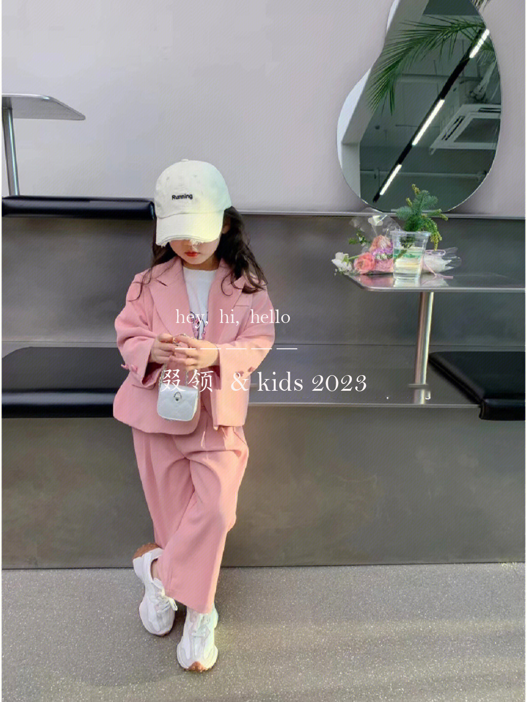童装套装女童小西装+裤子一套小女孩粉色开学季春秋新款套装