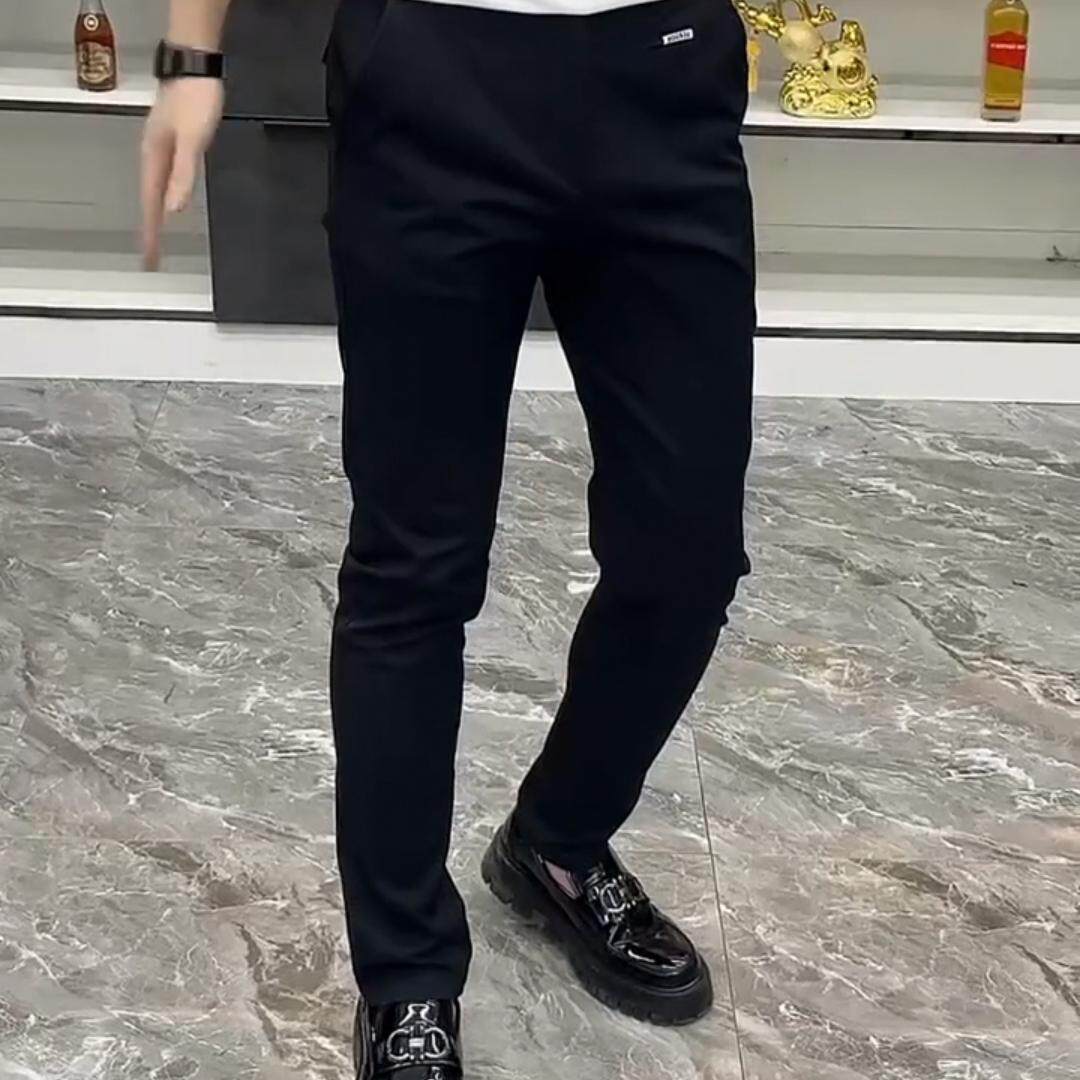 【现货】2211春季新款潮流简约纯色休闲裤男士百搭小脚裤气质