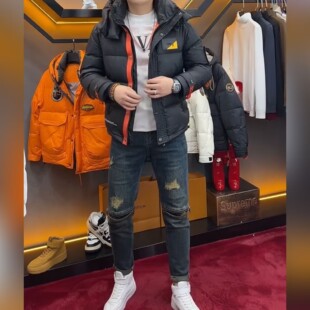 【现货】23133男士冬季厚款羽绒服百搭时尚休闲保暖带帽外套