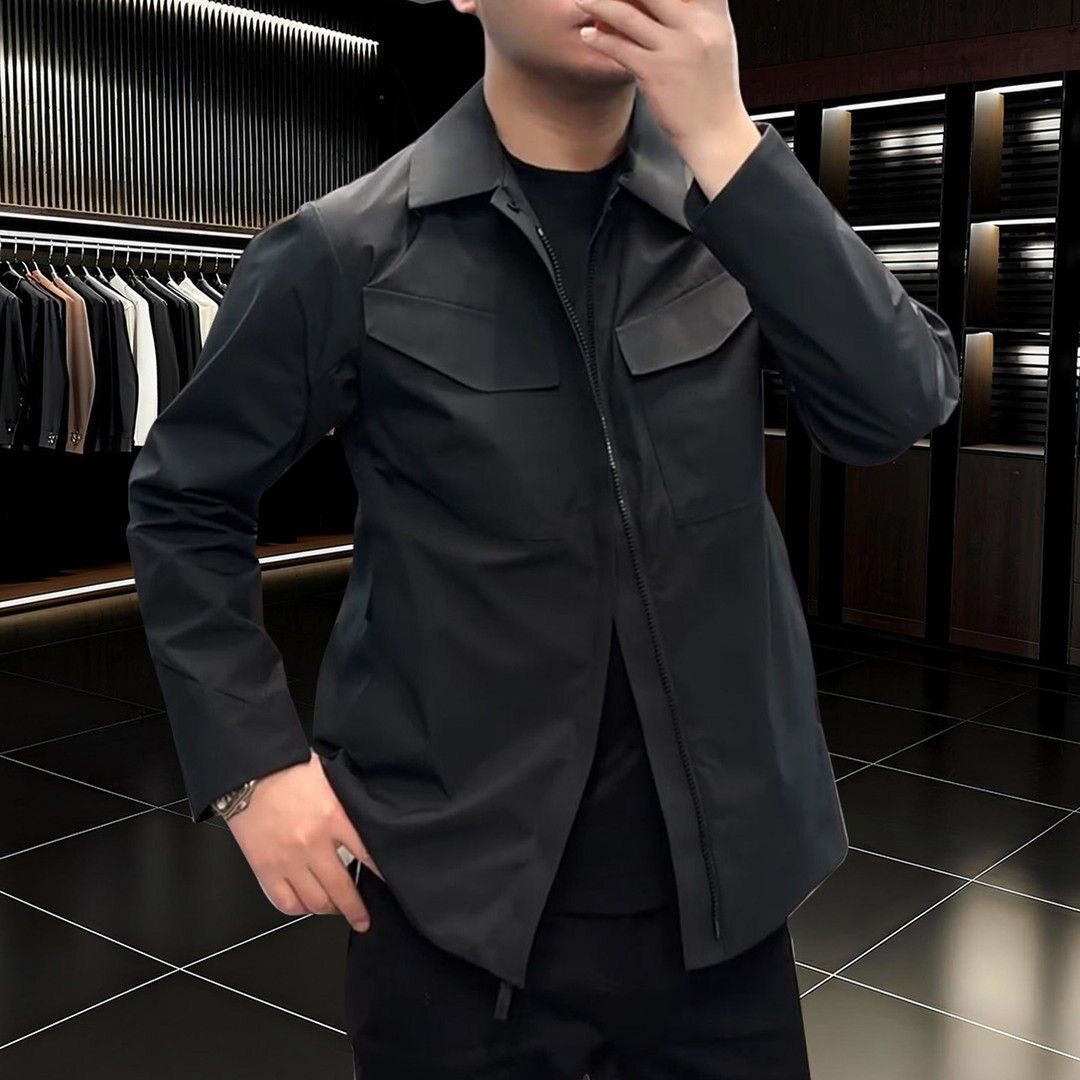 【现货】26011春季男士翻领拉链夹克商务百搭外套高级感职场穿搭