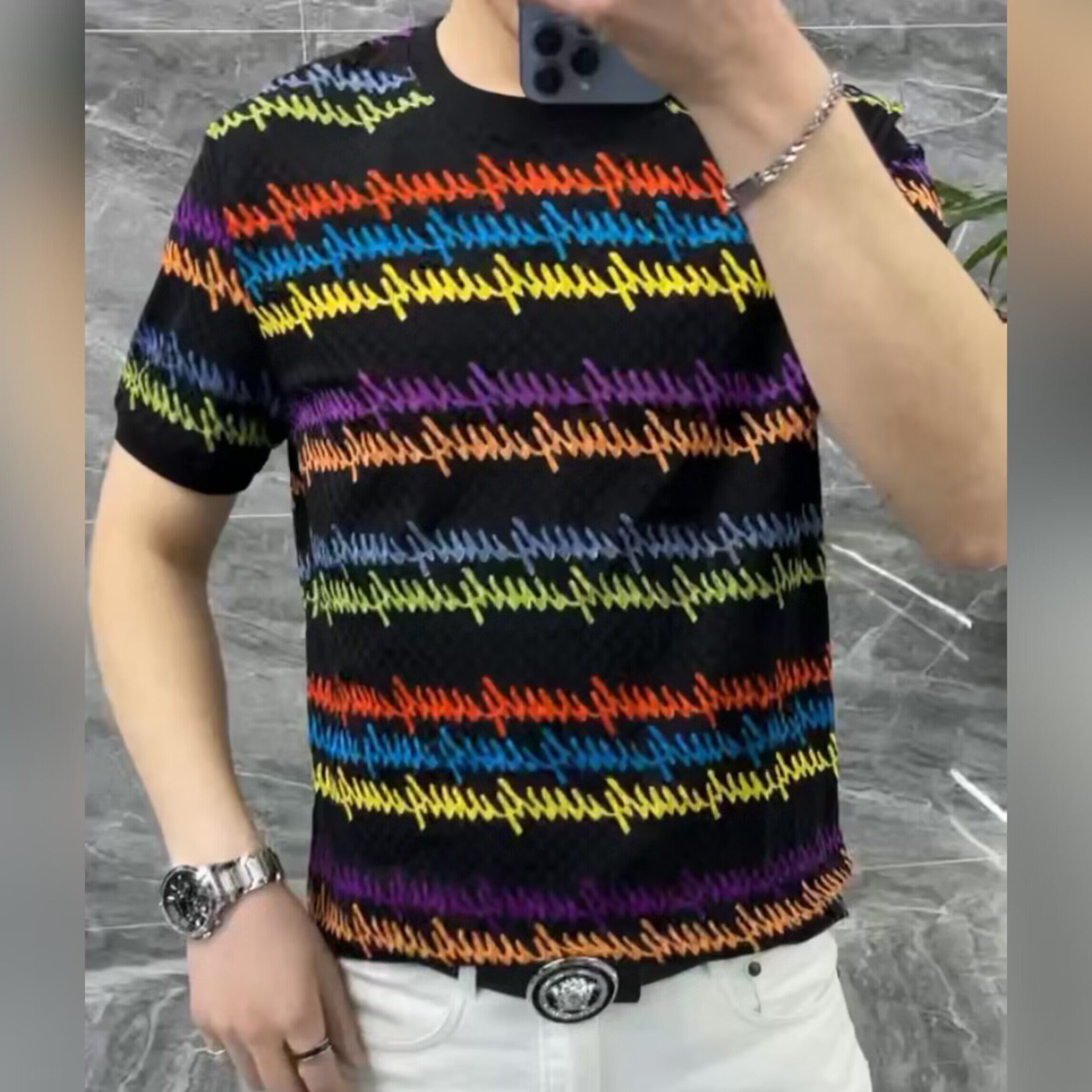 （现货）男士夏季高端新款潮牌短袖修身时尚舒适透气薄款速干T恤