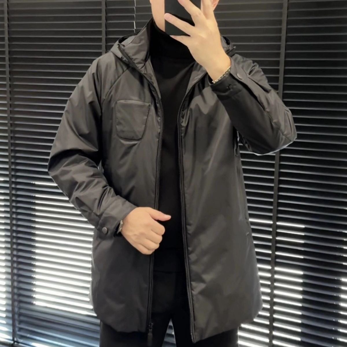 【现货】3310棉服常规款免烫韩版休闲连帽拉链春秋中长款时尚保暖