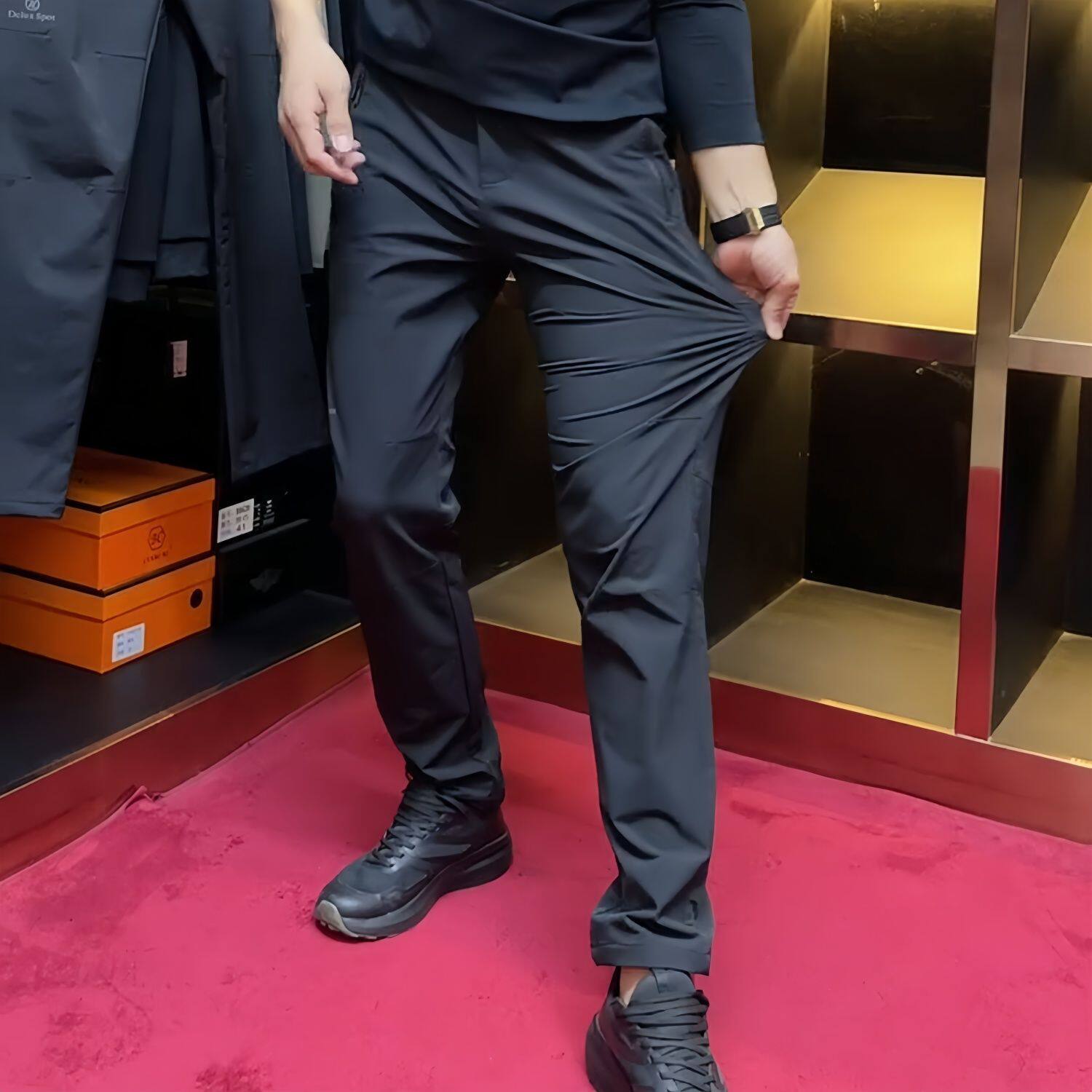【现货】2103秋冬新款百搭直筒长裤男士修身冲锋裤日系纯色休闲裤