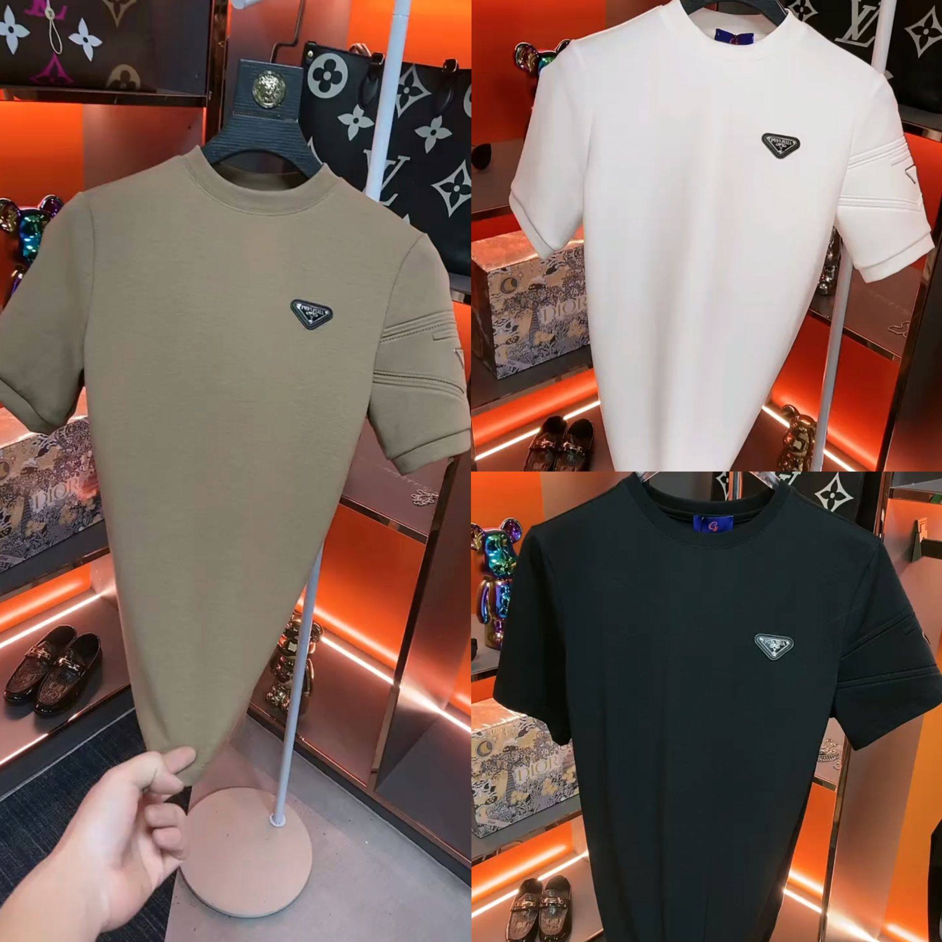 【现货】男士韩版潮牌短袖t恤衫时尚百搭修身潮流舒适打底衫