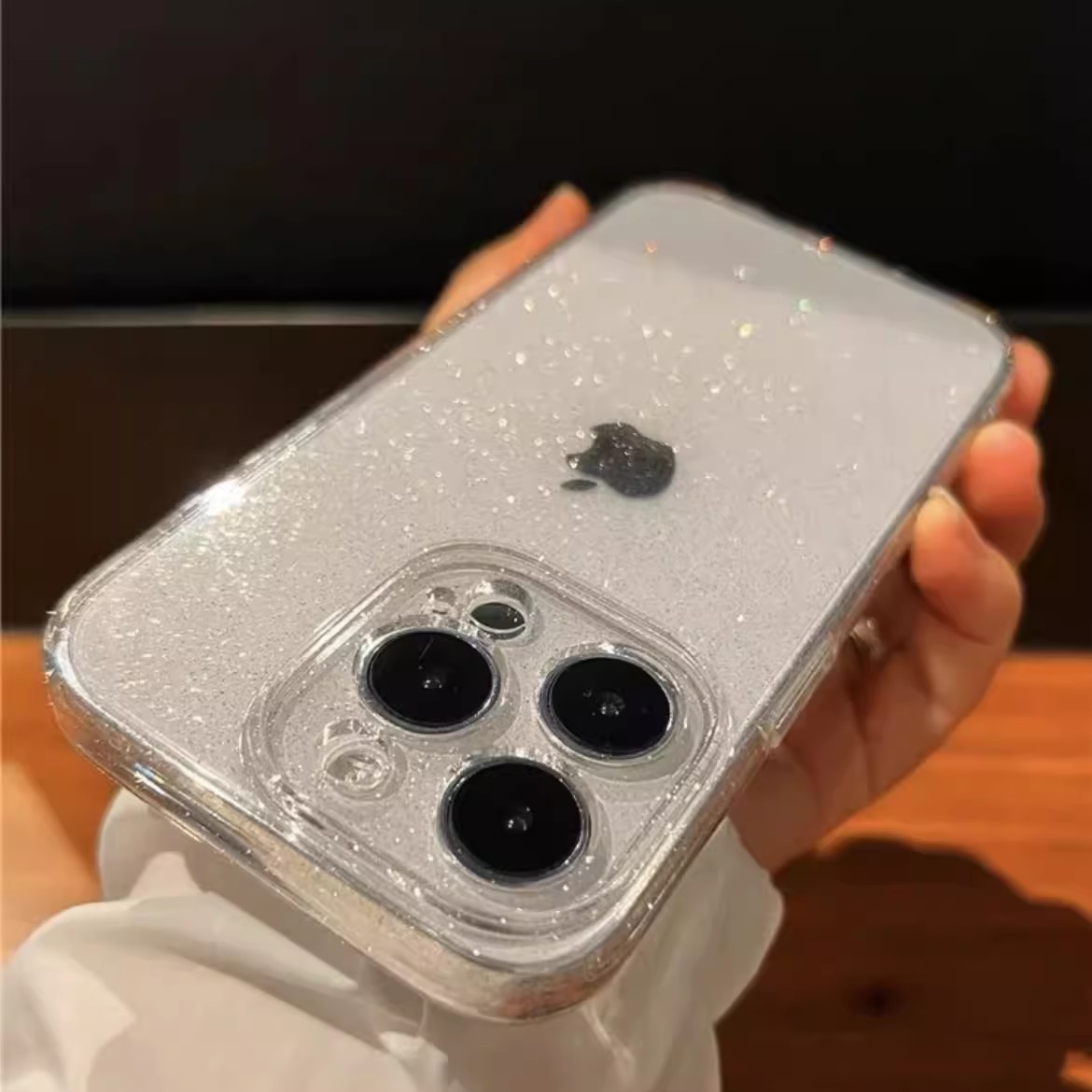 适用苹果16闪粉手机壳简约女神iPhone15全包星空闪14proMax保护套