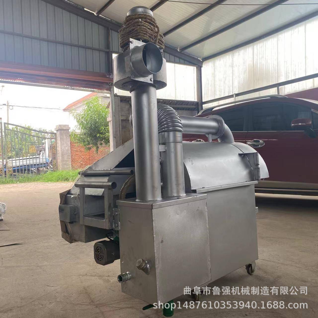 多功能翻炒机 电动花生滚筒炒锅 小型不锈钢燃气烘干机厂家