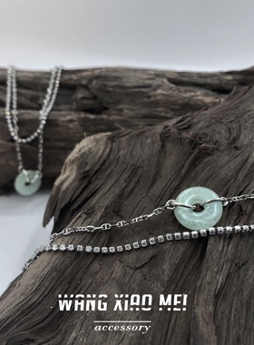 小众猪鼻子仿玉石混搭风项链