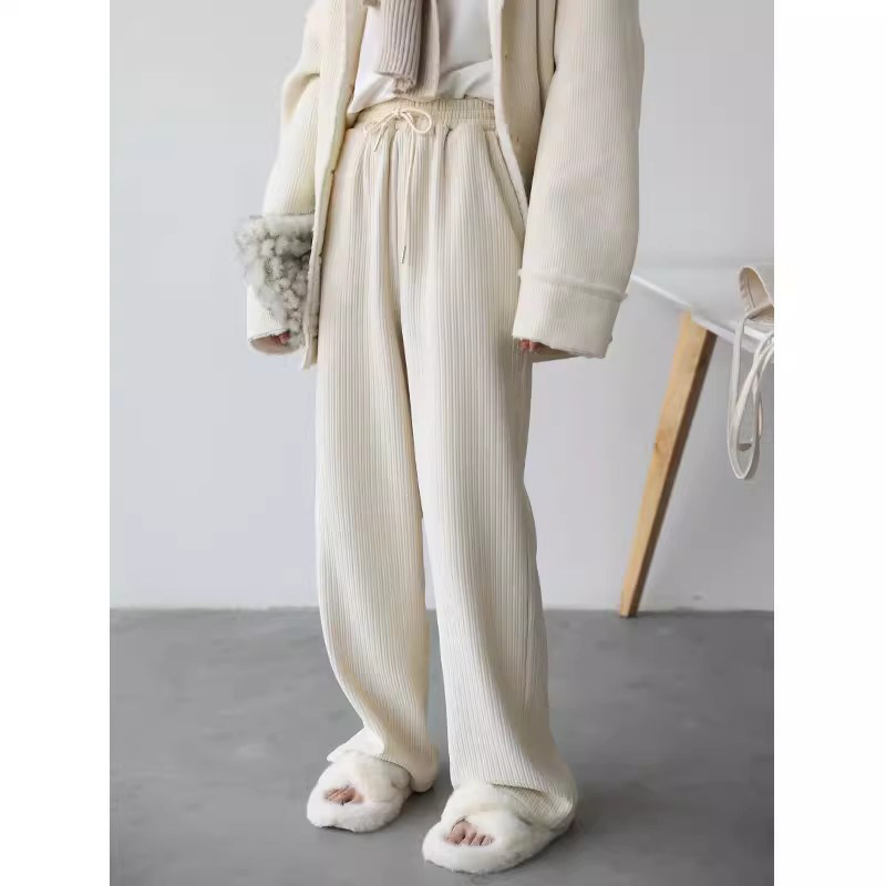 【一方服饰】新款加厚雪尼尔阔腿裤松紧腰窄版长裤小个子拖地裤女,女装/女士精品,休闲裤,淘宝优惠券,粉丝福利购,淘宝优惠卷