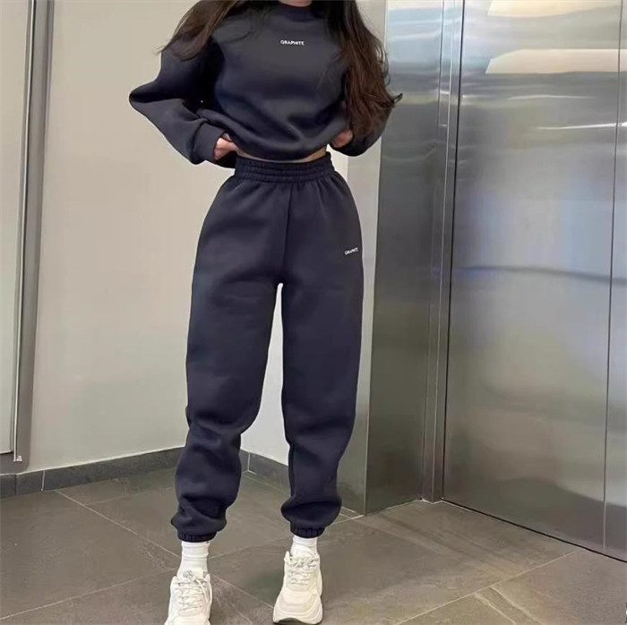 유럽과 미국의 캐주얼 스포츠 운동복 바지 여성용 풀오버 바지 세트 TRACKSUIT WOMEN