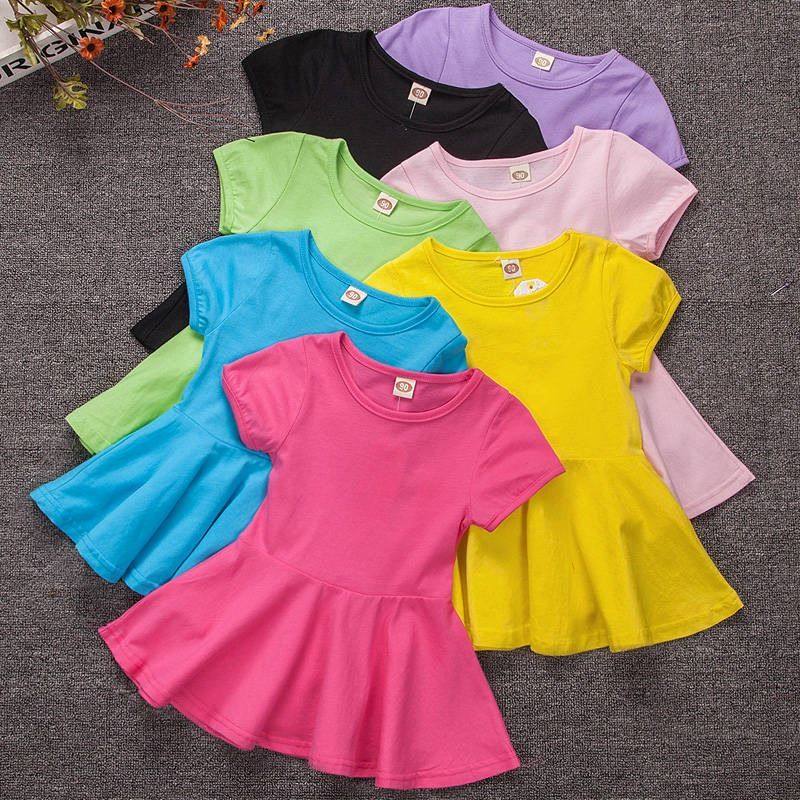 小女孩纯色短袖女童连衣裙夏季裙子2019儿童韩版洋气睡裙家居服|ruв категории Женская одежда, юбка - от Buy2taobao.com для оказания профессиональной услуги покупки агента Taobao