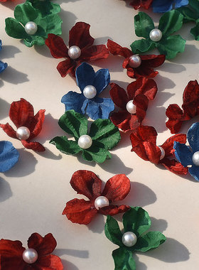 焦边绣球花片仿真花瓣手工diy古风绢花头饰发簪材料配件谷美拍摄