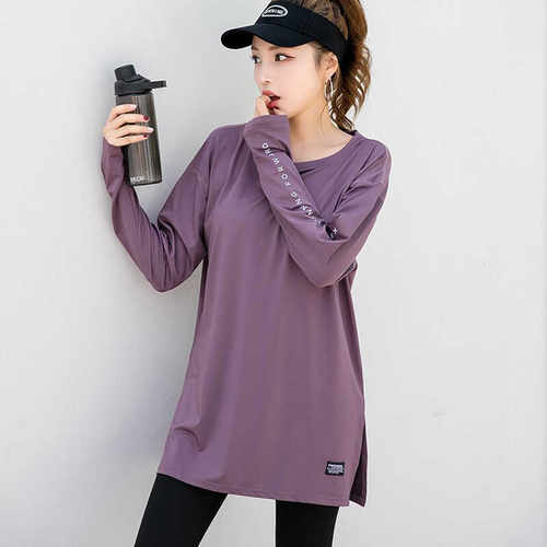 长袖大码运动上衣女中长款遮屁股