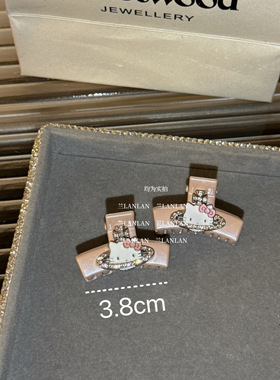 【兰LANLAN】粉色旋律*卡通土星猫咪发夹甜美气质刘海侧小抓夹