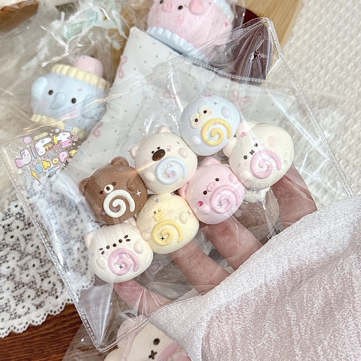 奶油卷卷系列 捏捏模具DIY手工翻模食玩捏捏烘焙食品级硅胶模具