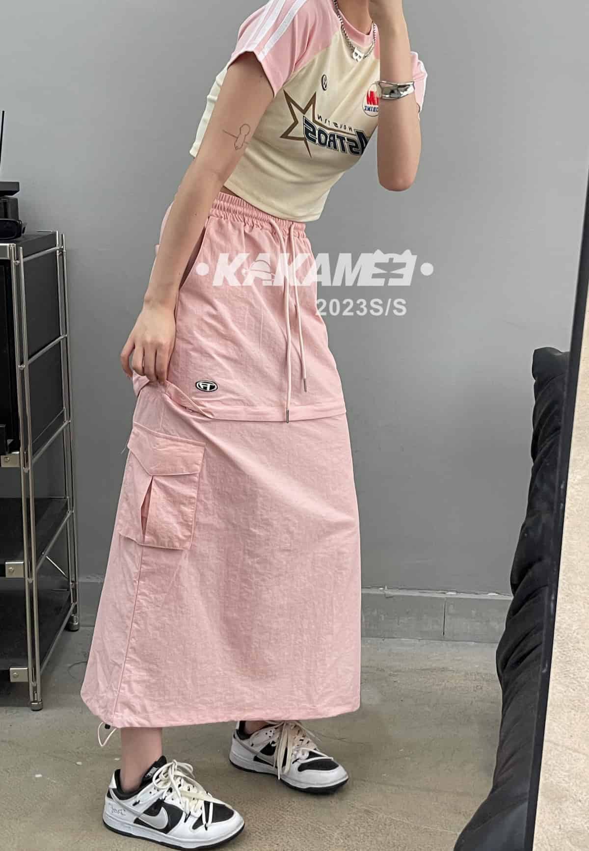 美式潮流两穿工字半身裙