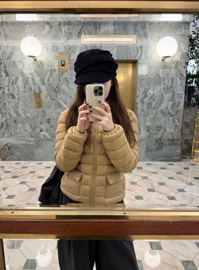 EASE冬韩版排骨90白鸭绒连帽羽绒外套女长袖百搭保暖厚款拉链上衣