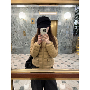 EASE冬韩版排骨90白鸭绒连帽羽绒外套女长袖百搭保暖厚款拉链上衣