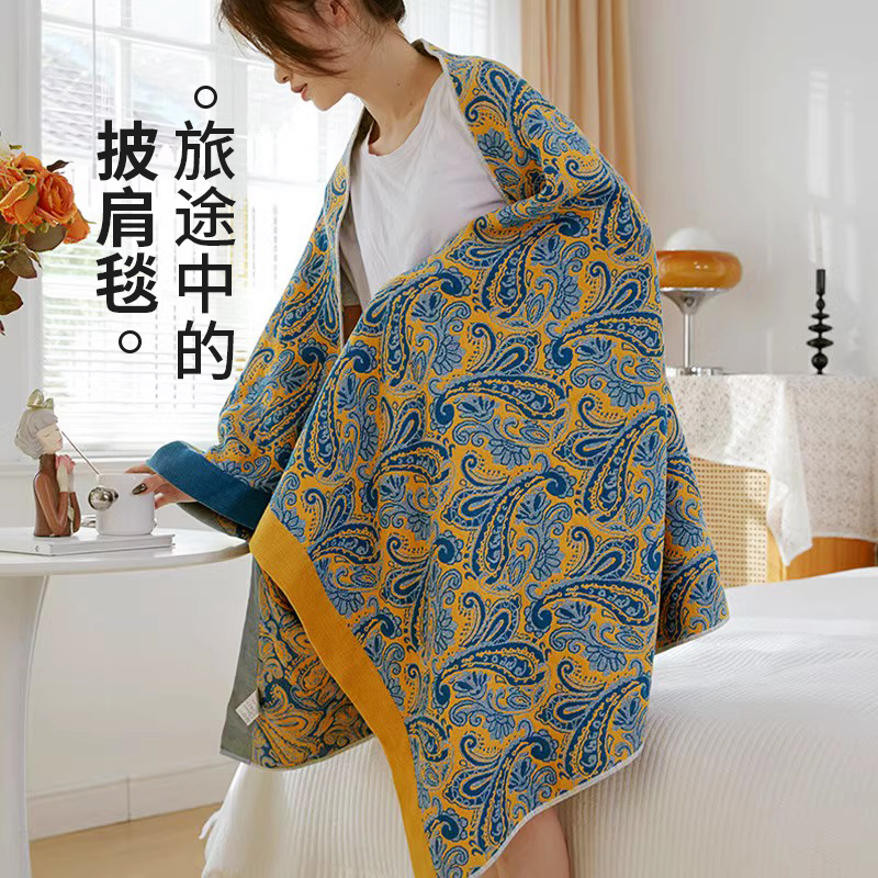 如奕航空毯全棉异族风情休闲毯