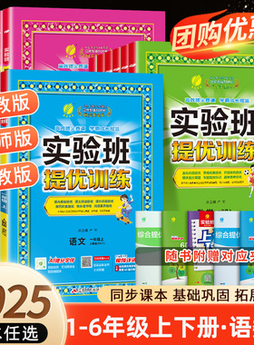 2025秋实验班提优训练二三年级上下册一年级四年级五六年级语文人教版数学苏教版同步练习册上英语科学春雨期中期末实验班大考卷