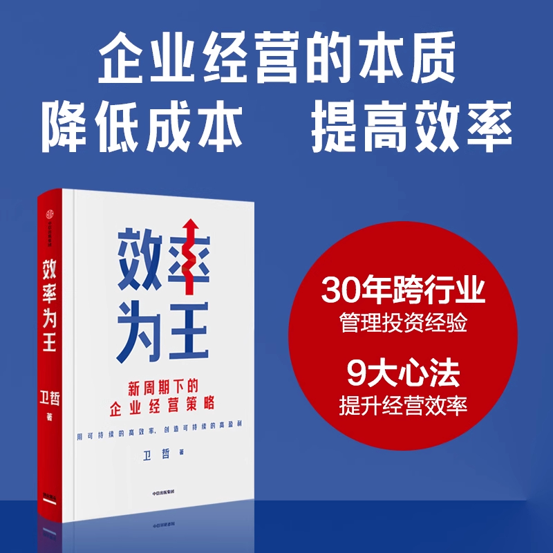 【官方正版】效率为王 卫哲著 阿里巴巴集团前CEO 嘉御基金合伙创始人作品 存量时代 效率为王 利润为王 新周期下的企业经营策略