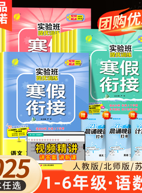 2025春雨实验班寒假衔接一年级二年级三年级四年级五六年级语文人教版数学江苏教版北师译林寒假作业本一本通课时训练练习题册