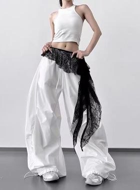 2025新款爵士街舞屁帘黑色蕾丝腰巾网红半身裙流苏jazz腰搭腰封