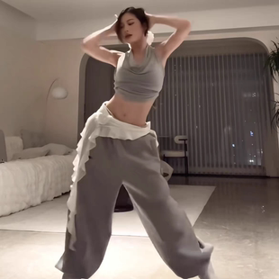 网红同款 爵士跳舞腰搭屁帘荷叶边腰饰臀巾腰巾街舞hiphop百搭腰链