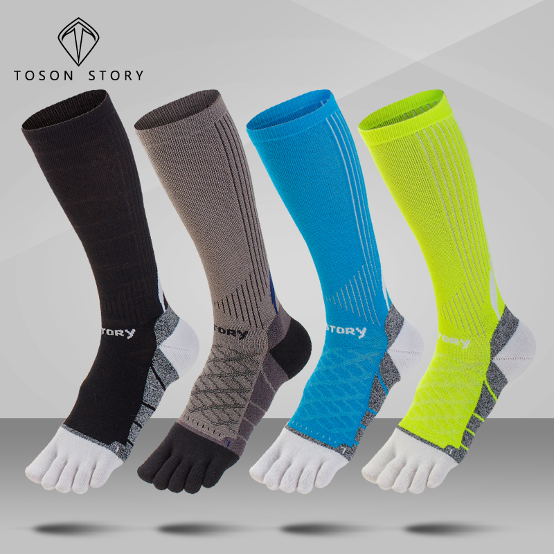 高筒五指袜男运动跑步