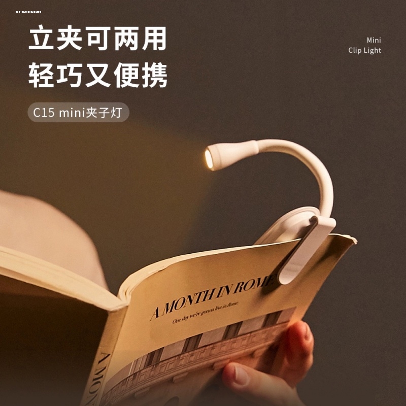 可充电式小台灯护眼大学生卧室床头阅读宿舍夹子夹式学习专用