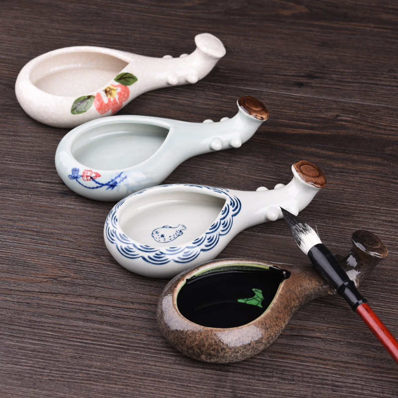 梅花墨碟琵琶造型墨硯池仿古小硯台多功能筆架水碟調色盤小筆洗在類目 電子詞典/電紙書/文化用品, 收納/陳列用品, 筆架中 - 來自Buy2taobao.com提供專業的淘寶代購服務