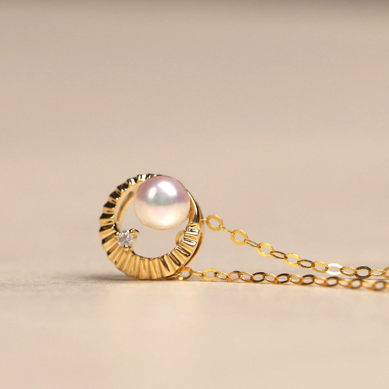 5-4mm日本akoya18k黄金项链