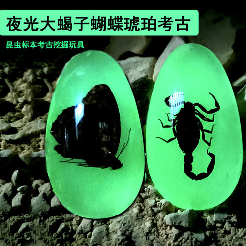 臻琦喵考古挖掘玩具夜光蝎子标本